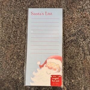 Santa's List Magnetic Notepad - Red and White